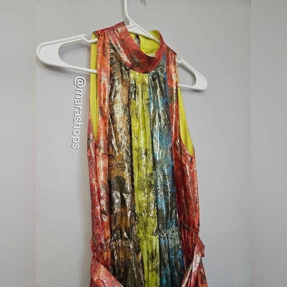 Alice + Olivia Mertie Mock Neck Pleated Maxi Dress - Picture 5 of 12